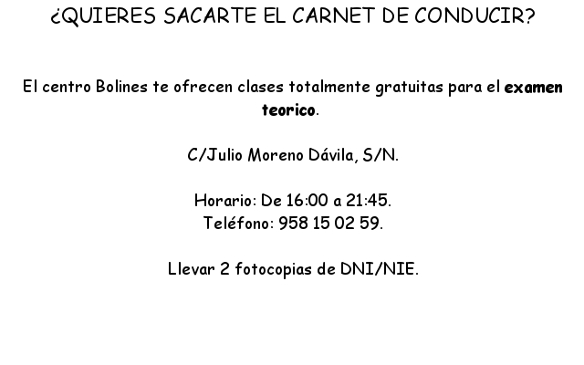 &copy;Ayto.Granada: Enredate: Sacate el carnet de conducir!!